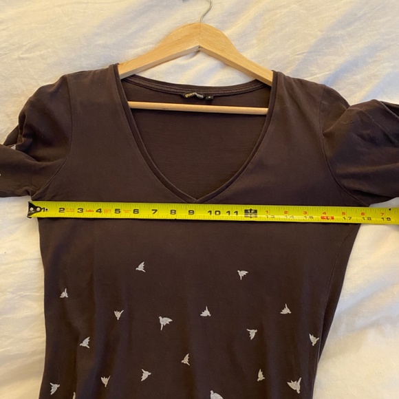 Bird pattern brown dress - Picture 5 of 7